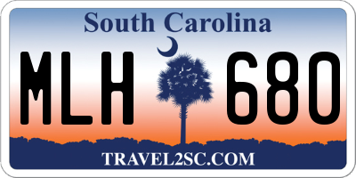 SC license plate MLH680