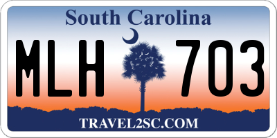 SC license plate MLH703