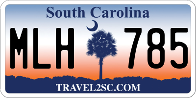 SC license plate MLH785