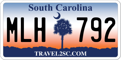 SC license plate MLH792