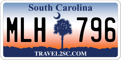 SC license plate MLH796