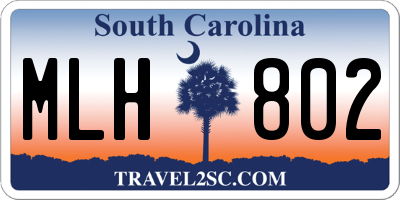SC license plate MLH802