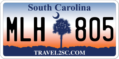 SC license plate MLH805