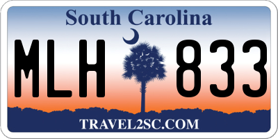 SC license plate MLH833