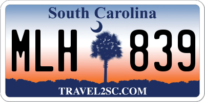 SC license plate MLH839