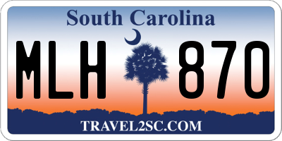 SC license plate MLH870