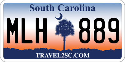SC license plate MLH889