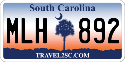 SC license plate MLH892