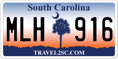 SC license plate MLH916