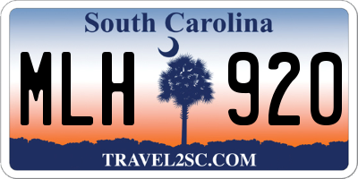 SC license plate MLH920