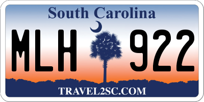 SC license plate MLH922