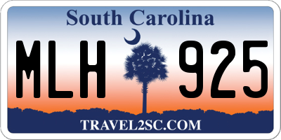 SC license plate MLH925
