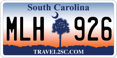 SC license plate MLH926