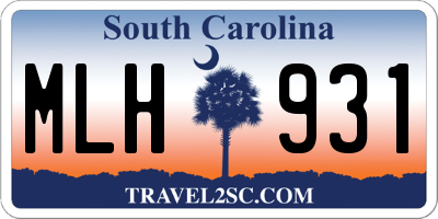 SC license plate MLH931