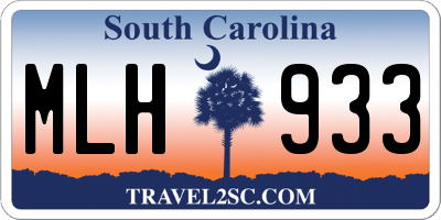 SC license plate MLH933