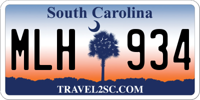 SC license plate MLH934