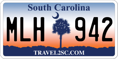 SC license plate MLH942