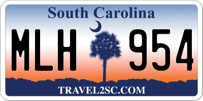 SC license plate MLH954