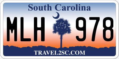 SC license plate MLH978