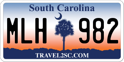 SC license plate MLH982