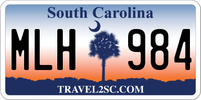 SC license plate MLH984