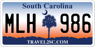 SC license plate MLH986