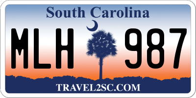 SC license plate MLH987