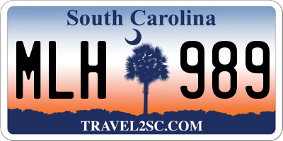 SC license plate MLH989