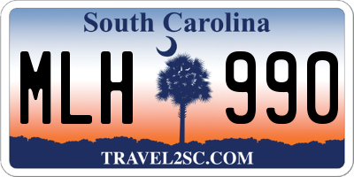SC license plate MLH990