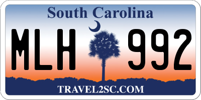 SC license plate MLH992