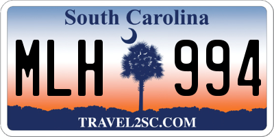 SC license plate MLH994