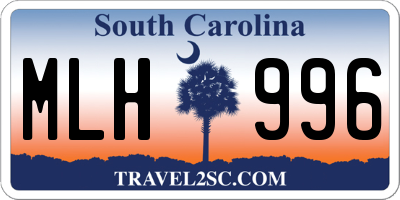 SC license plate MLH996