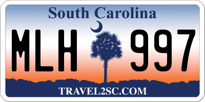 SC license plate MLH997
