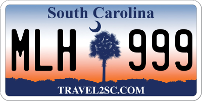 SC license plate MLH999