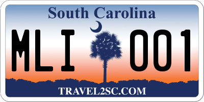 SC license plate MLI001