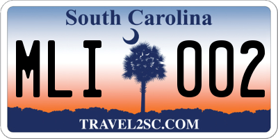 SC license plate MLI002