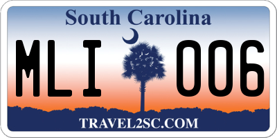 SC license plate MLI006