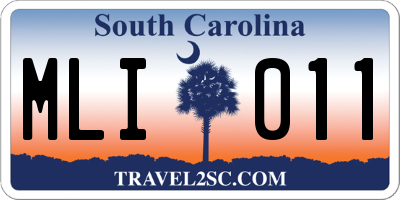 SC license plate MLI011