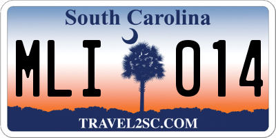 SC license plate MLI014