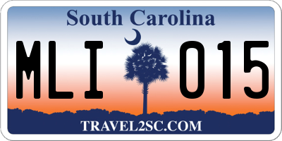 SC license plate MLI015