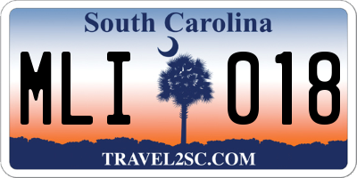 SC license plate MLI018