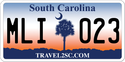 SC license plate MLI023