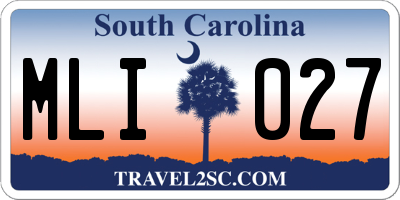 SC license plate MLI027