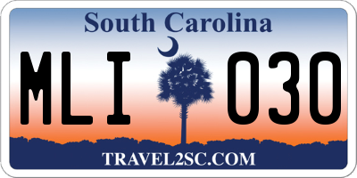 SC license plate MLI030
