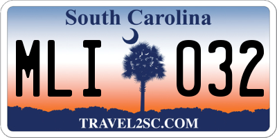 SC license plate MLI032