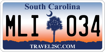 SC license plate MLI034