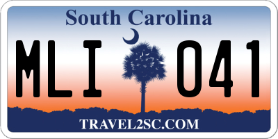 SC license plate MLI041