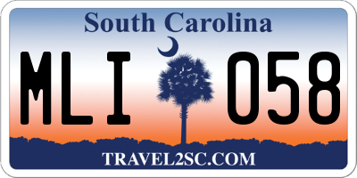SC license plate MLI058