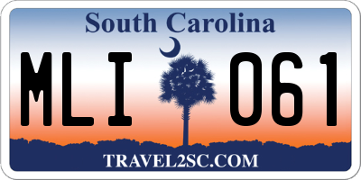 SC license plate MLI061