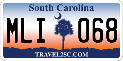 SC license plate MLI068